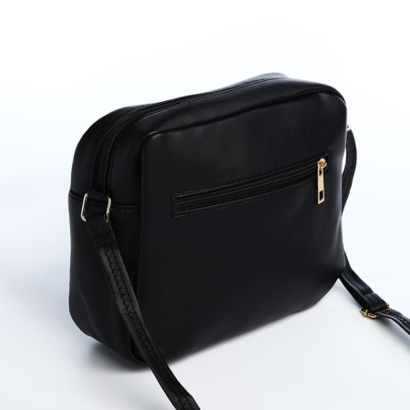 Bag Cross-Bodi with a zipper, black color-1