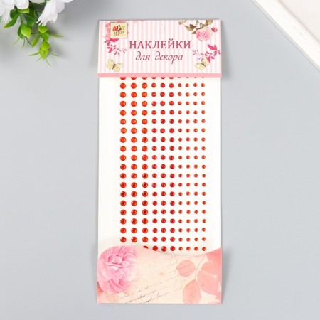 Sticker of rhinestones plastic "Pearls of different sizes" MIX 19x9 cm-2