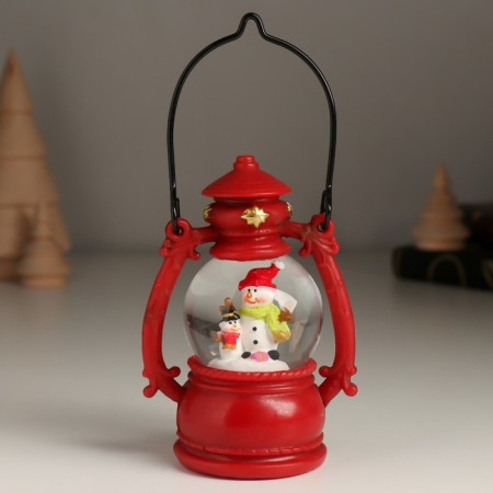Souvenir Polystone Water Ball "Santa Claus/Snowman in the flashlight" MIX 7x5x10 cm-2