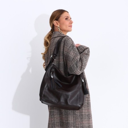 Love bag with lightning, brown color-5