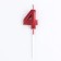 Candle in the cake on the skewer "Fine", the number "4", 5 cm, red