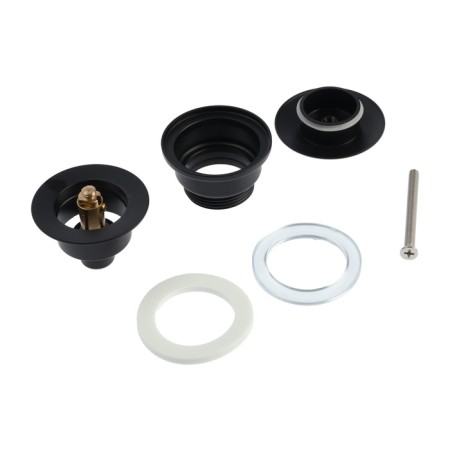Bottom valve ACCOONA A482F, 1 1/4 ", button, black-5