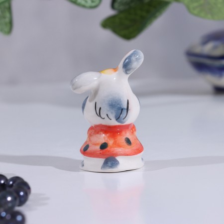 Souvenir hare in a skirt, gzhel color-2