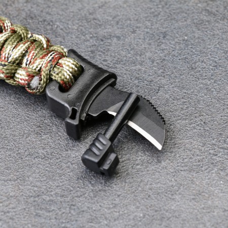 5B1 survival bracelet (paracord, knife, whistle, compass, fire), forest camouflage-5