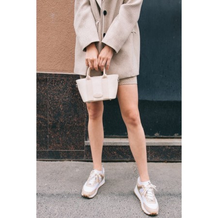 Bag Female Tout with zipper, beige color-4