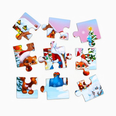 New Year. Puzzles 9 elements "Misha"-2
