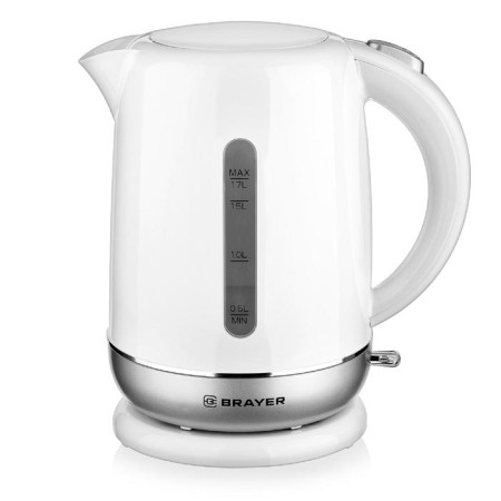 Electric kettle Brayer BR1011, plastic, 1.7 l, 2200 watts, auto shutdown, white