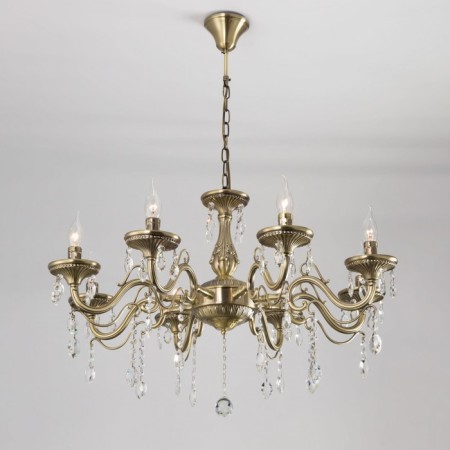 Suspended chandelier Citilux "Carmen" CL404183, 80x80x60 cm, 8x60W, E14, brown color-5
