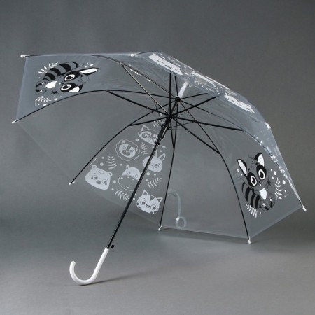 Umbrella children's "Raccoon" semi -automatic transparent, d = 90cm-4