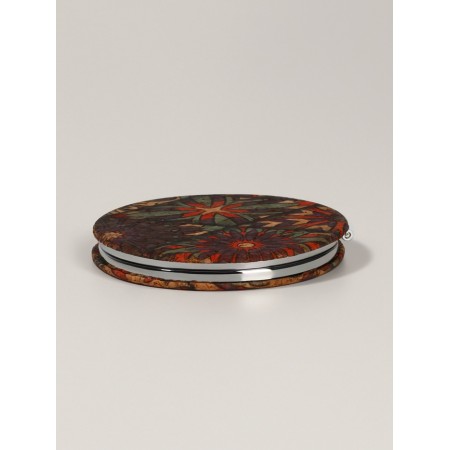 Mirror folding "Ornament", D = 7.2 cm, with an increase, brown/orange color-3