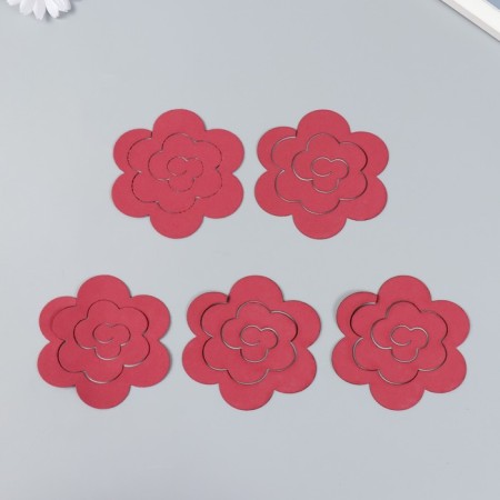 The workpiece of Foamiran "Flower Curly" 10x9.5 cm set 5 pcs. Burgundy-3