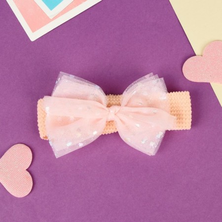 Hair bandage "chosen" neon lush bow, 16x3 cm, pink