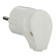 Electric fork Universal A105, with grounding, corner, 16 A, 250 V, euros, white