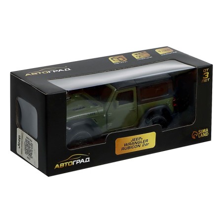 Metal jeep wrangler, 1:32, inertia, color is matte green-4