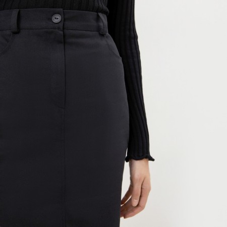 Women's Asymmetric Skirt Mist: Denim R.44, Black-12