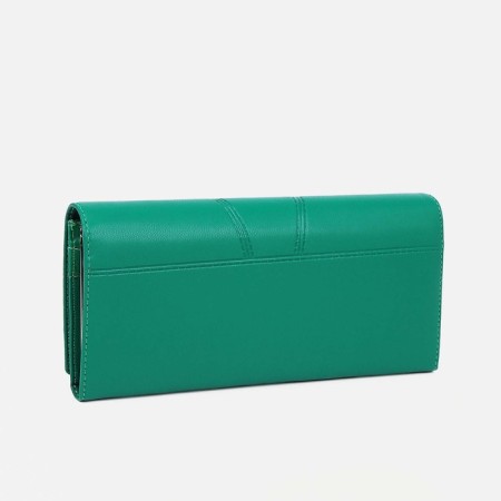 Women's wallet on magnets, green color-1
