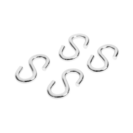 Hook S-unit. 4mm white zinc 4 pcs