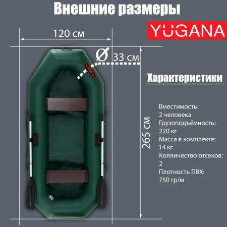 Yugana S 262 boat, olive color-1