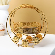 Bohemia stands for desserts, 26 × 17 × 27 cm, gold color