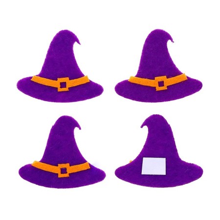 Glue -based decor "Hat" set 4 pcs., Size 1 pc: 5 × 4.1 cm-1