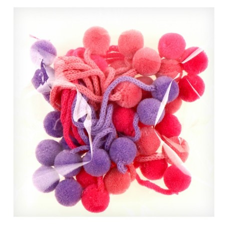 Decorative element on the rope "Mood" 2 balls, d = 1.5 cm, set 18 pcs., Color mix-2