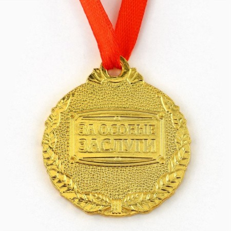 School medal for graduation "graduate", on tape, gold, metal, d = 4 cm-3