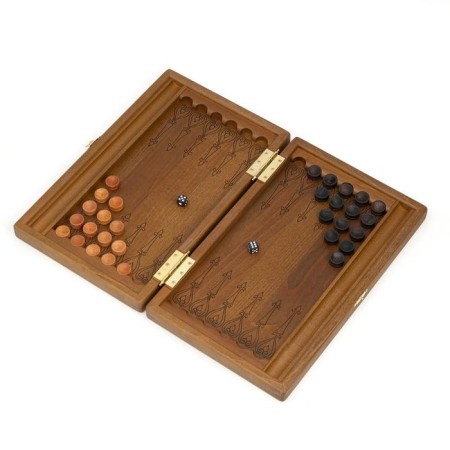 Carved backgammon, from an array of beech, patina 35 x 44 cm-1