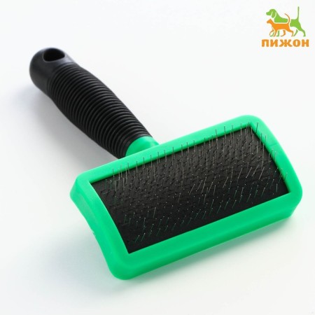 Puchoderma without drops, rubberized handle, 10 x 16 cm, green-hourly