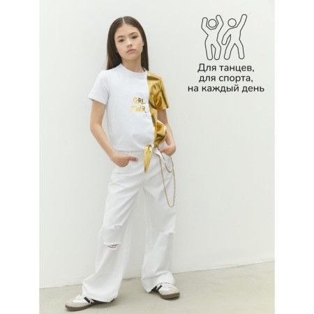 T -shirt Children's Amarobaby Gloss, height 134 cm, white/gold color-4