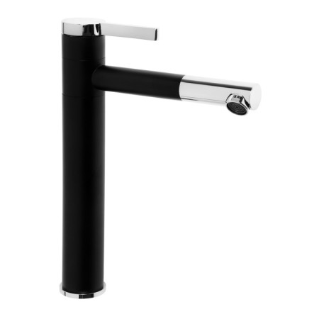 Zein ZF-013 sink mixer, high, Ceramics cartridge 35 mm, brass, black/chrome-4