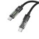 Cable Hoco U116, Type-C-Type-C, 60 W, 3 A, 1.2 m, transparent, fast charging, nylon, black