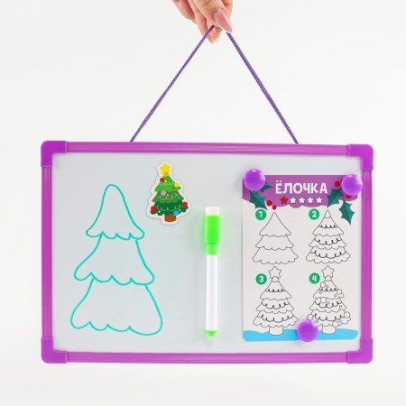 Magnetic marker board for the New Year “I'm learning to draw. Winter drawings "-2