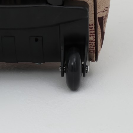 Road bag on wheels, external pocket, beige color-3