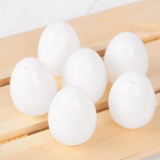 The basis for creativity is “egg”, the set of 6 pcs is opened, size 1 pcs: 4 × 6 cm, white color