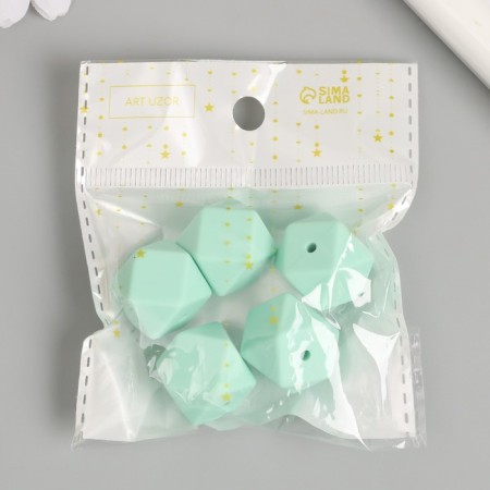 Busina silicone "polyhedron" Tender mint d = 1.7 cm-3