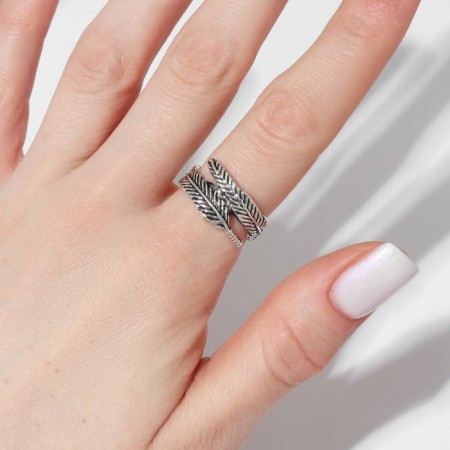 Ring "Feat" Trend, color black silver, dimensionless-1