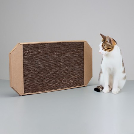 Claw-lane for cats from corrugated cardboard Kraft, 57 x 28.5 x 2.5 cm-3