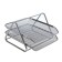 Horizontal paper tray, 2 compartments, metal mesh, gray