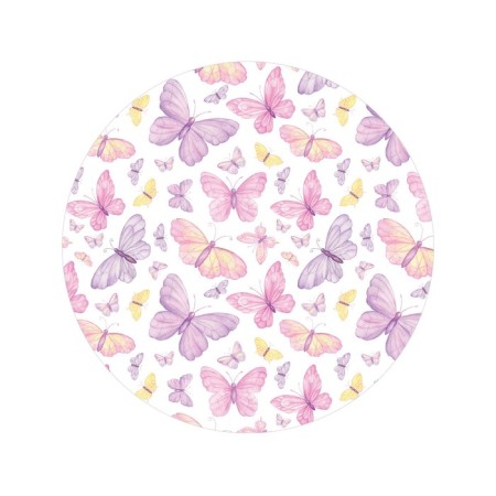 Pareo and beach rug "Delicate butterflies", D = 150 cm-1