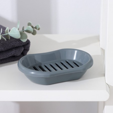 Soap dish with a grate "Economy", 13 × 9 × 3 cm, color mix