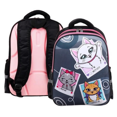 Frame backpack Calligrata, 39x30x14 cm, "kittens", for a girl-14