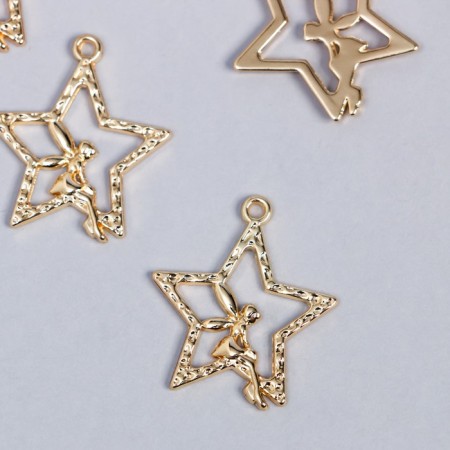 Decor for creativity Metal "Fairy and Star" gold 2.6x2.5 cm