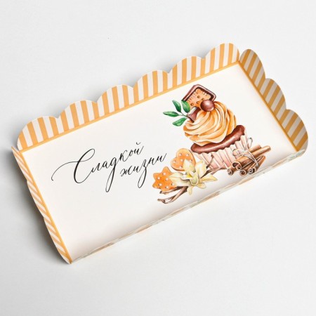 Cookie box, confectionery packaging with PVC lid, “sweet life”, 10.5 x 21 x 3 cm-3