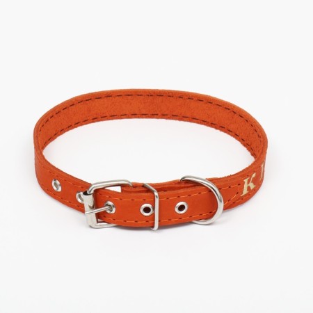 Collar leather single-layer, embossed "beauty", 48 x 2 cm, Osh 32-43 cm, mix of flowers-2