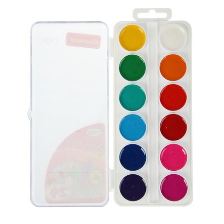 Watercolor 24 colors, "gamma" "cartoons", without a brush, in a plastic box-1