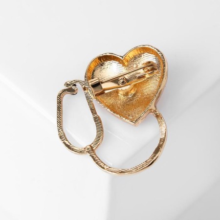 Brooch "Stethoscope" with a heart, color in gold-1