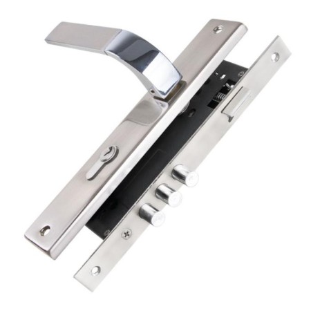 Soldering cylinder castle, with a latch, with a Kit P90 4585/3 handle, matte nickel color, chrome
