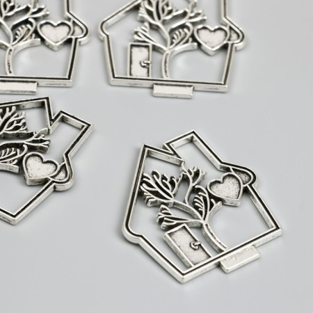 Decor for creativity Metal "House of Love" silver 4.2x3.9 cm
