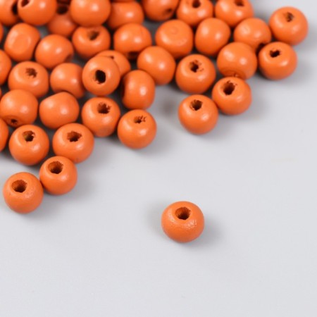 Beads for creativity wood "brick red" D-0.8 cm, set of 20 g