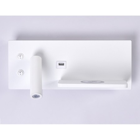 Wall -bearing LED LED with a switch, USB and wireless charging Ambrella Light, Wall, FW2971, LED, 5 W, 600LUM, 3000K, Color white sand-4